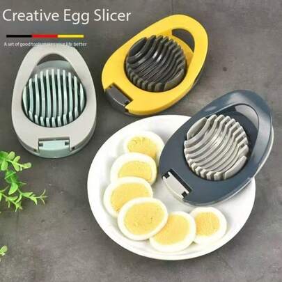 1pc Stainless Steel Egg Slicer: Creative Kitchen Tool, Perfect For Slicing Eggs, Fruits, 304 Stainless Steel Cutting Wire Egg Slicer, Fruit Cutter, Egg Divider