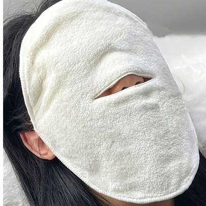 قناع منشفة وجه قابل لإعادة الاستخدام للبخار، مناسب للعناية بالبشرة الباردة/الساخنة، المنزل، الحمام، المدرسة، صالون التجميل
