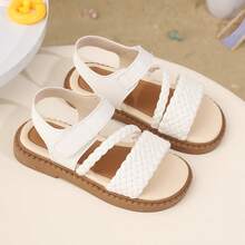 New Princess Style Children's Sandals, Girls' Flat Thick Bottom Open Toe Comfortable Casual Sandals, Suitable For Toddlers And Big Kids - White - View 21
