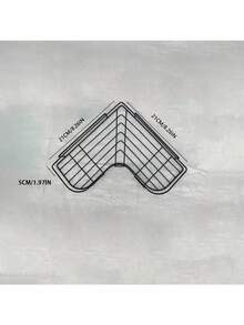 1/2/4 piezas Estante de almacenamiento de esquina autoadhesivo de triángulo negro de uso múltiple, organizador de baño, almacenamiento de cocina, estante colgante de cosméticos - Negro - Ver 8