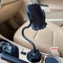 1pc Car Cup Holder Phone Holder, Adjustable Multi-Angle Car Phone Mount Accessory - Black - View 2