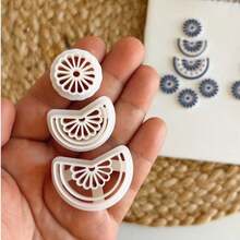 Bộ dụng cụ cắt khuyên tai phong cách Bohemian 3 món, dụng cụ làm trang sức bằng đất sét polymer kèm dao cắt, thích hợp để tự làm khuyên tai, mặt dây chuyền, vòng cổ thủ công bằng đất sét mềm. - trắng - Xem 4