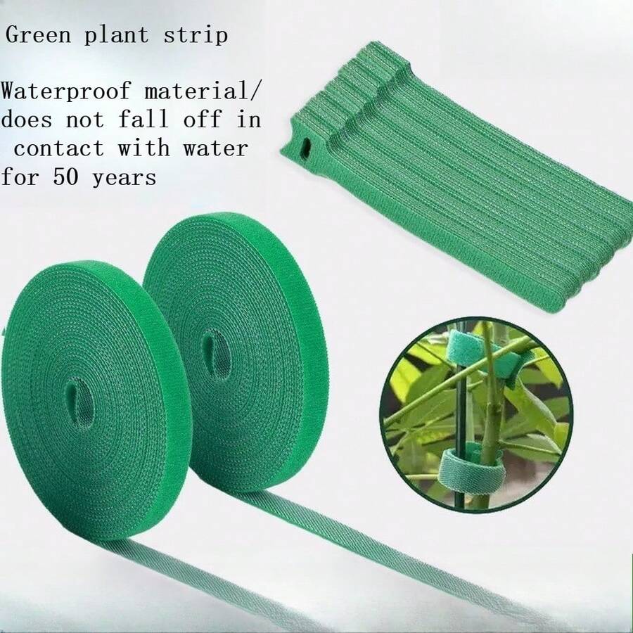10 piezas de Lazos de Plantas Reutilizables y Ajustables - Correas de Soporte Flexibles y Verdes con Gancho y Bucle, Adecuados para Enredaderas, Flores y Plantas de Jardín, Excelentes para Uso en el Hogar y el Jardín - A - Ver 1