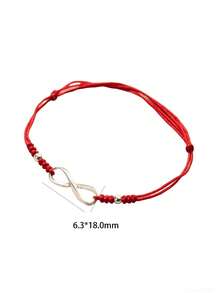 1 chiếc vòng tay bạc S925 kiểu Trung Quốc mới, hình số 8, dây bện màu đỏ, thiết kế tối giản cổ điển theo , sang trọng và thanh lịch, thích hợp làm quà tặng trong mọi dịp lễ hội. - hình học - Xem 6