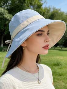 1顶UPF50+女士遮阳帽，多功能休闲钓鱼帽，适合户外、运动、骑行、徒步、海滩防晒，夏季适用 - 彩色 - 查看 2