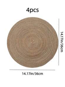 4pcs/6pcs/8pcs/15-Inch Round Woven Table Placemats, Washable Kitchen Dining Mat, Suitable For Family Gathering, Wedding Party (Coffee Brown) - Coffee Brown - View 18