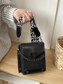 Retro Small Bag For Oily Skin, Double-Layer Large Capacity Phone Pouch, Coin Purse, Versatile Crossbody Bag - Black - View 3