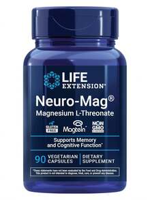 [Mother's Day Gift For Mom]Life Extension Neuro-Mag Magnesium L-Threonate, Memory Health, Quick Thinking, Cognitive Health Support, Vegetarian, Non-GMO, 90 Vegetarian Capsules (144 Mg From 2000 Mg Magtein Magnesium L-Threonate - 90 片(1 包) - 查看 11