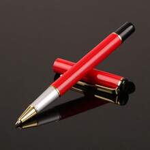 High-End Red Metal Ballpoint Pen, Office Stationery, Smooth Writing, Water-Based Ink - Red - View 5