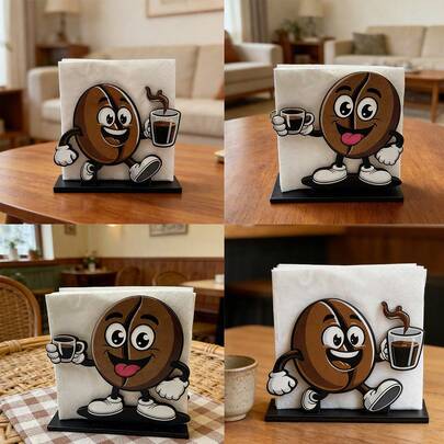 Hộp đựng khăn giấy bằng gỗ hình cà phê dễ thương, một vật dụng trang trí nhà cửa thiết yếu dành cho những người yêu cà phê. Là hộp đựng khăn giấy phù hợp cho các buổi tụ họp, với bề mặt gỗ phẳng, có thể dùng để đựng đồ trên bàn làm việc, thích hợp để trang trí phòng ngủ, ban công và khu vực thư giãn, một vật trang trí bằng gỗ, cũng là một phụ kiện phòng ăn tối giản.