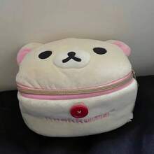 Kawaii Rilakkuma Bear Elliptical Stereoscopic Pencil Bag Portable Stationery Storage Bag Easy Bear Storage Bag Makeup Bag Gifts - A - View 3