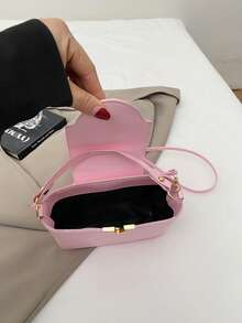 Shiny New Versatile Bucket Bag Women Handbag, Niche Commuter Shoulder Crossbody Bag, Fashion Shopping Tote - Pink - View 4