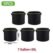 5 chậu trồng cây bằng vải, túi trồng cây dung tích 3/5/7/10 gallon, dùng để trồng rau, cà chua, dâu tây, khoai tây. - màu đen - Xem 7