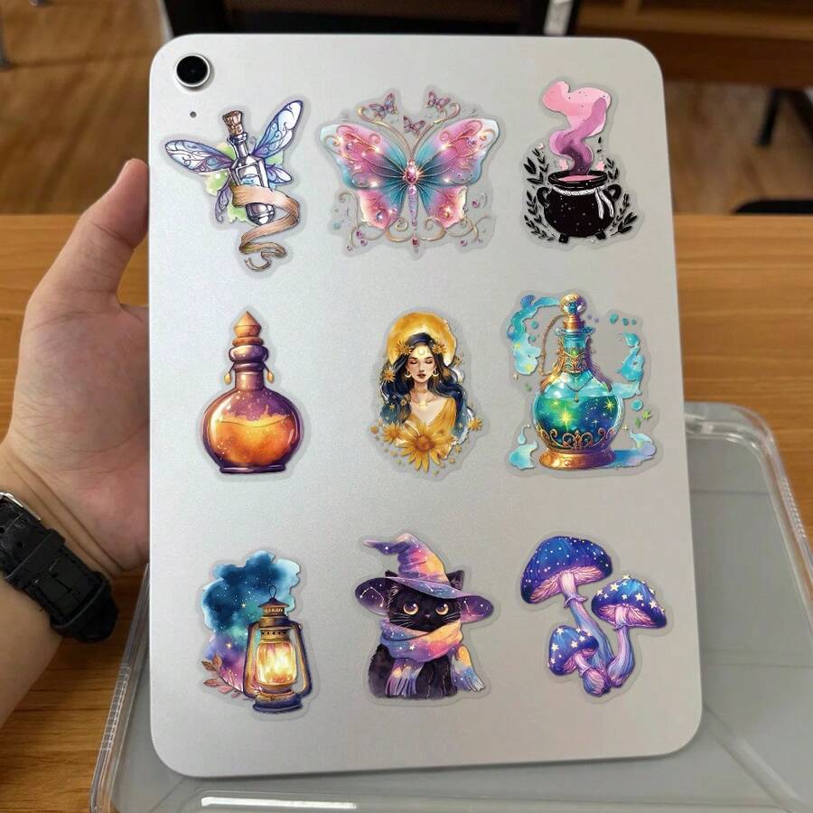 50pcs Mysterious Magic Planet Stickers For Notebook, Phone Case, Tablet, Guitar, Skateboard, Water Bottle, Decorative Sticker - Multicolor - View 1