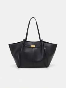 Lightweight, Large-Capacity Wing Bag For Women, High-End Handbag, Commuter Mommy Tote Bag - 25089# Black (PU) - View 1