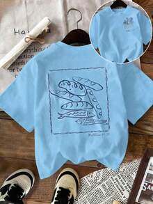 Christian Comfy Color Shirt - Bible Study, Catholic Gift - Inspiring Contemporary Faith Apparel-Women's T-Shirt, Comfortable Round Neck, Casual, Pure Cotton, Short Sleeves - 藍色 - 查看 7