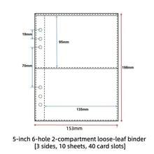 10pcs A5 6-Ring Loose Leaf Refill Pages, High Quality 4-Slot/2-Slot/1-Slot Card Holder Sleeves, 2.5"X3.5" Double-Sided 6-Ring Binder Pockets, A5 Plastic Card Sleeves, Suitable For Idol Photo Cards, Postcards, Trading Cards, Photos, Campus Cards, Access Cards, Office Stationery, Planner, School Supplies, Back To School - A5 - View 11
