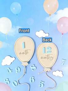 Bộ bảng đánh dấu cột mốc bằng gỗ hình bóng bay, bộ thẻ cột mốc có thể thay đổi, bảng thông báo sinh nhật hai mặt cho bé, bảng ghi lại sự phát triển hàng tháng của bé, phụ kiện chụp ảnh cho trẻ sơ sinh 1-12 tháng tuổi, bảng đánh dấu cột mốc bóng bay cho bé trai và bé gái, phụ kiện chụp ảnh kỷ niệm sự phát triển theo tháng bằng số. - Nhiều màu - Xem 9