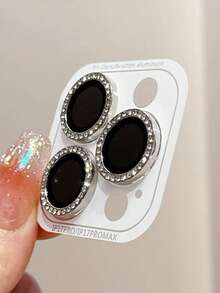 MIGAE 1pc - Shiny Silver Diamond Camera Lens Protector With Metal Ring, Ultra-HD Lossless Image Quality, Multi-Layer Design To Protect Lens, High-Quality Adhesive For Durable Use, Fit For IPhone 17 Pro Max/17 Pro/17 Air/17/16 Pro Max/16 Pro/16 Plus/16/15 Pro Max/15 Pro/15 Plus/15/14/13/12 And Other Models - Silver - View 34