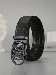 新款男士真皮腰带，自动扣设计，休闲百搭，经久耐用，商务韩版时尚。 - 彩色 - 查看 2