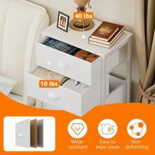 White Tall Dresser Bedroom Vertical Storage Tower 6 Fabric Drawers Nightstand End Table Living Room Closet Entryway Hallway AFSI - 鄉村棕色 - 查看 7