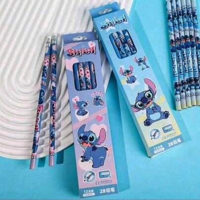 Disney Bộ 4 bút chì may bằng gỗ có tẩy - Thiết kế hoạt hình dễ thương, độ dày vừa phải, thích hợp cho công việc văn phòng, viết và vẽ - Món quà hoàn hảo cho người hâm mộ, quà sinh nhật, phần thưởng cho học sinh.