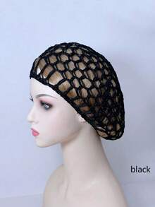1 chiếc lưới tóc dệt kim co giãn thoáng khí, khăn quàng cổ dệt kim dành cho nữ, phụ kiện ngủ - Nhiều màu - Xem 4