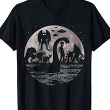 Moth For Man And Alien Fun Mysterious Creatures T-Shirt 100% Cotton Short Sleeve Crew Neck Casual All-Season Wear - 款式 - 查看 1