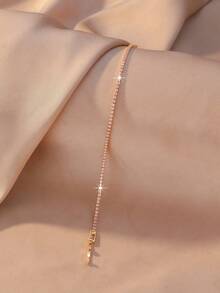 1 chiếc vòng tay tennis bằng thép không gỉ mạ vàng hồng, đính đá Cubic Zirconia màu hồng và trắng xen kẽ, khóa trượt điều chỉnh, thích hợp cho nữ giới trong các dịp cưới hỏi, phù dâu, dạ hội, sinh nhật, ngày Valentine, kỷ niệm, Giáng sinh, Ngày của Mẹ, Năm mới, lễ đính hôn, lễ tốt nghiệp. - Nhiều màu - Xem 9