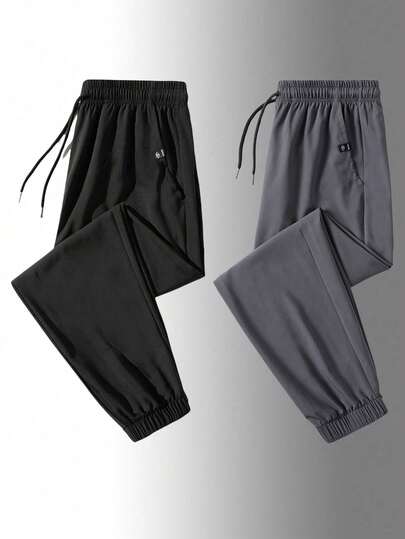 男士纯色口袋Logo设计压缩紧身裤，时尚运动健身跑步连体裤，男士户外运动骑行篮球必备，适合跑步健身运动篮球