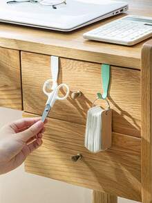 4pcs No Drill Wall Hooks, Multi-Purpose Wall Mounted Hooks For Hanging Clothes, Bags, Towels, Suitable For Home, Rental, Office, And Student Use, Great For Kitchen, Bedroom, Bathroom, Office, And Dorm Organization - Multicolor - View 8