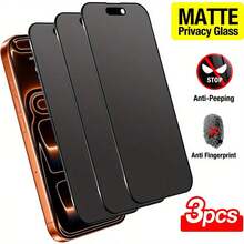 3pcs Matte Privacy Screen Protector, Compatible With 13/14/15/16/17 Promax/Pro/16 Plus/16e/17Air, Anti-Fingerprint, Bubble-Free, Anti-Scratch, Phone Case, Christmas Theme Phone Case, Stylish Phone Case, Anti-Fingerprint Protective Cover - 3PCS - View 30