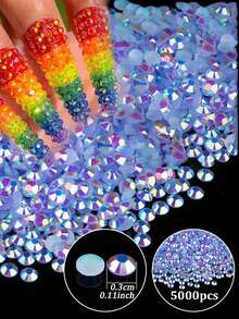 3mm 5000pcs/4mm 4000pcs Resin Rhinestones With Flatback Round Bead Charm Gem Stone Jewelry Diamond For Manicure - Multicolor - View 31