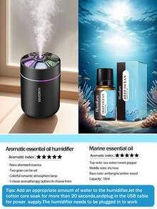 1个迷你USB车载加湿器，180毫升冷雾加湿器，静音超声波加湿器，ABS多功能夜灯便携式精油香薰机，车载空气净化器，USB供电，7色氛围灯，适用于家庭、办公室、卧室、汽车、酒吧、瑜伽馆，多种颜色可选，日常加湿，防止干燥。 - 加濕器套裝 - 查看 20