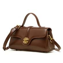 Spring And Summer Genuine Leather Crossbody Bag For Women, High-End Lock Clasp Small Bag, Light Luxury Handbag, Shoulder Bag - Black - View 8