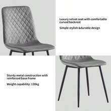 Mcc Direct Set Of 2 Designer Velvet Chairs Fabric Dining Chairs With Metal Legs-Lexi Chairs - Yellow - View 8