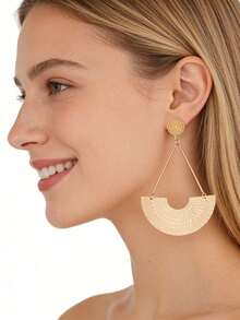 Yanxyad 1/9 pares de pendientes, material de aleación, chapado en oro de 14K, estilo elegante y retro, pendientes de mujer para vacaciones - Dorado - Ver 3