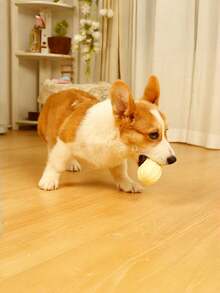 1pc Dog Chew Toy, Durable Squeaky Peanut Shaped Toy For Medium & Large Dogs, Corgi & Bulldog, Cute Plush Chew Toy For Dogs To Relieve Boredom, Durable & Tear-Resistant - Champagne - View 5