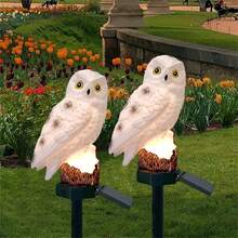 Lampu Taman Bertenaga Surya Bentuk Burung Hantu, Lampu Jalan LED Tahan Air, Lampu Hias Hewan dari Resin untuk Halaman, Teras, dan Dekorasi Luar Ruangan - Putih Hangat - View 4