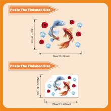 1pc Koi Fish & Rose Sink Decal, Auspicious Meaning, Self-Adhesive Bathroom Vanity Decorative Sticker - Multicolor - View 6