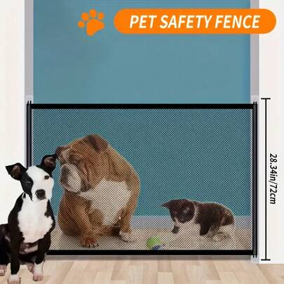 Drill-Free Expandable Pet Door | Adjustable Portable Design, Pet Separation, Universal For Indoor And Outdoor Use, Easy To Install, Suitable For Entrances And Indoor Areas, Made Of Decorative PVC Material, Essential Tool For Pet Owners