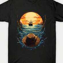 2026One Piece T Hemd Modedesign Anime-Druck Baumwoll-Vintage-Hemd mit Rundhalsausschnitt und kurzen Ärmeln für Herren T Hemd 100%Reine Baumwolle,Männer,Hemd - Schwarz - Übersicht 6