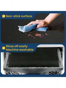 4/2 Packs Oven Mats, Thick, Heat-Resistant, And Non-Stick. 15.74 Inches / 12.99 Inches. Waterproof, Leak-Proof, And Easy-To-Clean Baking Mats/Gas Stove Bottom Protectors/Barbecue Mats. - Multicolor - View 9
