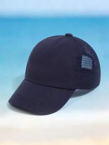 2 Stück Dinosaurier Muster Kinder Baseball Kappe, Kleinkind 1-6 Jahre atmungsaktive Mesh Sonnenhut, verstellbarer Sommer Trucker Hut, süßer Cartoon Kappe geeignet für Spiel und Strand - Dunkelblau + Dunkelblauer Dinosaurier - Übersicht 4