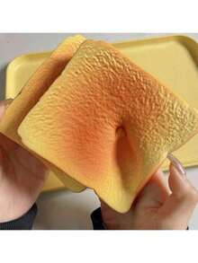 1pc Multi-Color Bread Toast Slow Rebound Squeeze Sound Toy, Sandwich Bread Slice Scented Stress Relief Squeeze Toy With Sound, Suitable For Party Gifts And Stress Relief - Pink Strawberry Bread - View 8