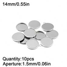 10 piezas de colgante de disco redondo de acero inoxidable, materiales para hacer joyas DIY para collares, dijes, suministros de artesanía con cuentas - Colgante de acero inoxidable para armar uno mismo - Ver 8
