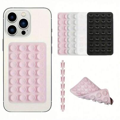 1pc/3pcs Double-Sided Silicone Suction Cup Phone Holder, Suitable For IPhone And Android Phones. Adjustable Angle, Compact Design. Suitable For Makeup, Dancing, Fitness, Yoga, Shower, Watching Videos, And As A Phone Stand For Shooting Videos And Selfies. Octobuddy, Phone Accessories, Phone Case. Sticky Phone Holder. Silicone Phone Stand With 28 High-Suction Cups.