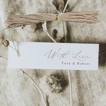 Personalized Gift Tags With Fine Hemp Rope – White & Kraft Paper Hang Tags With Custom Name Text, Gift Packaging Tags Labels With String Gift Rope, For Celebrating With Us, For Birthday, Wedding, Party, Baking Packaging, Dessert Table Decoration - Multicolor - View 1