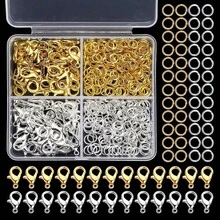QIAO Gold Silver Jewelry Making Findings Kit, Lobster Claw Clasps And Jump Rings Set With Storage Box, DIY Jewelry Hardware Supplies For Bracelets, Necklaces & Crafts - Multicolor - View 7