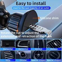 1个升级版车载出风口手机支架，铝合金+ABS材质，通用重力稳定支架 - 彩色 - 查看 4